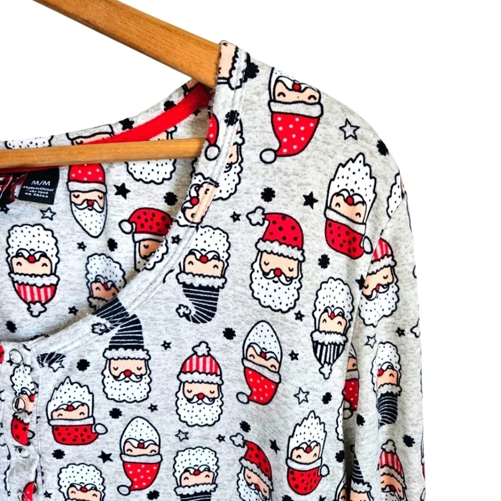 Women's Santa's Treasures Nightgown, Size Medium with Adorable Christmas Santas